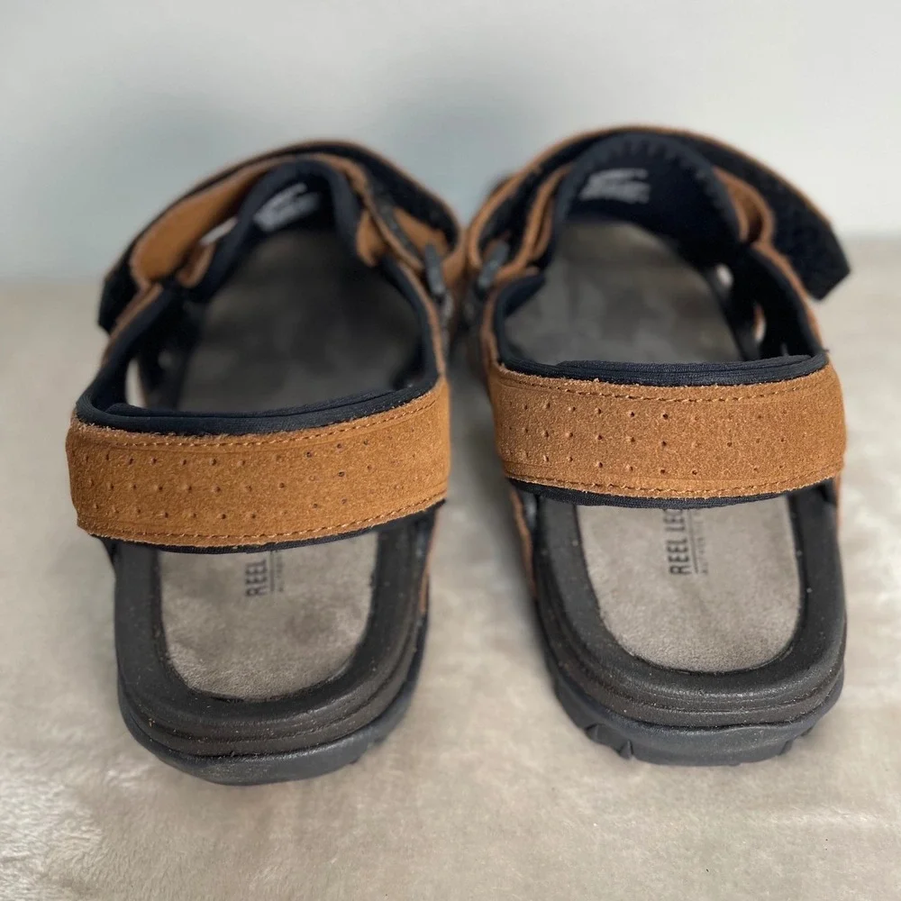 Reel Legends Guillermo Mens Brown Leather Fisherman Sandals 13M BM10170